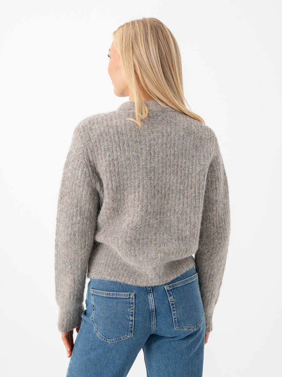 Selected Femme Gabriella Long Sleeve O-Neck Button Cardigan Steel Gray