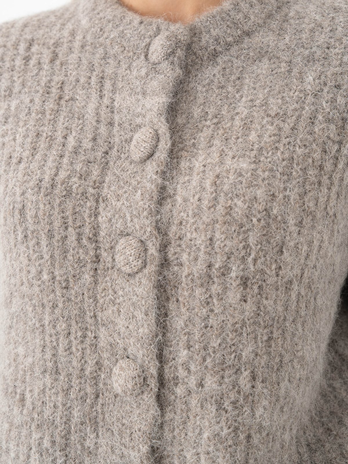 Selected Femme Gabriella Long Sleeve O-Neck Button Cardigan Steel Gray