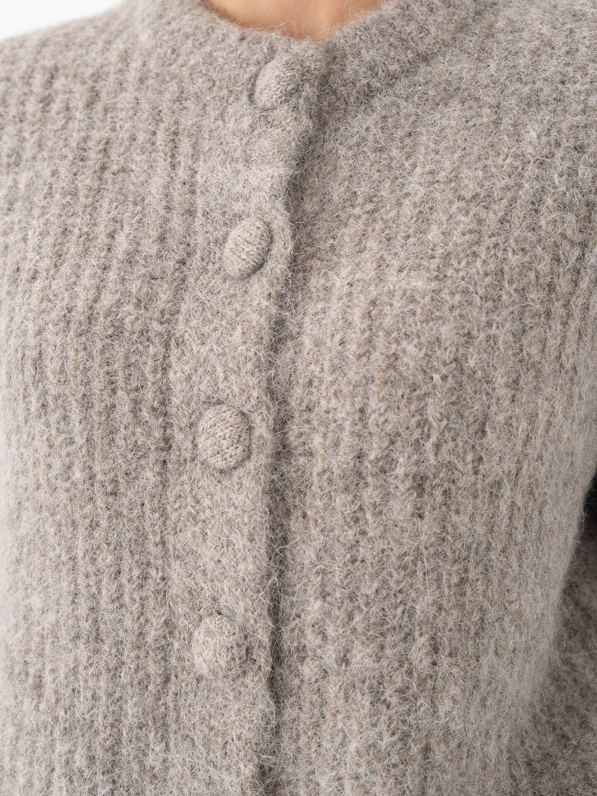 Selected Femme Gabriella Long Sleeve O-Neck Button Cardigan Steel Gray