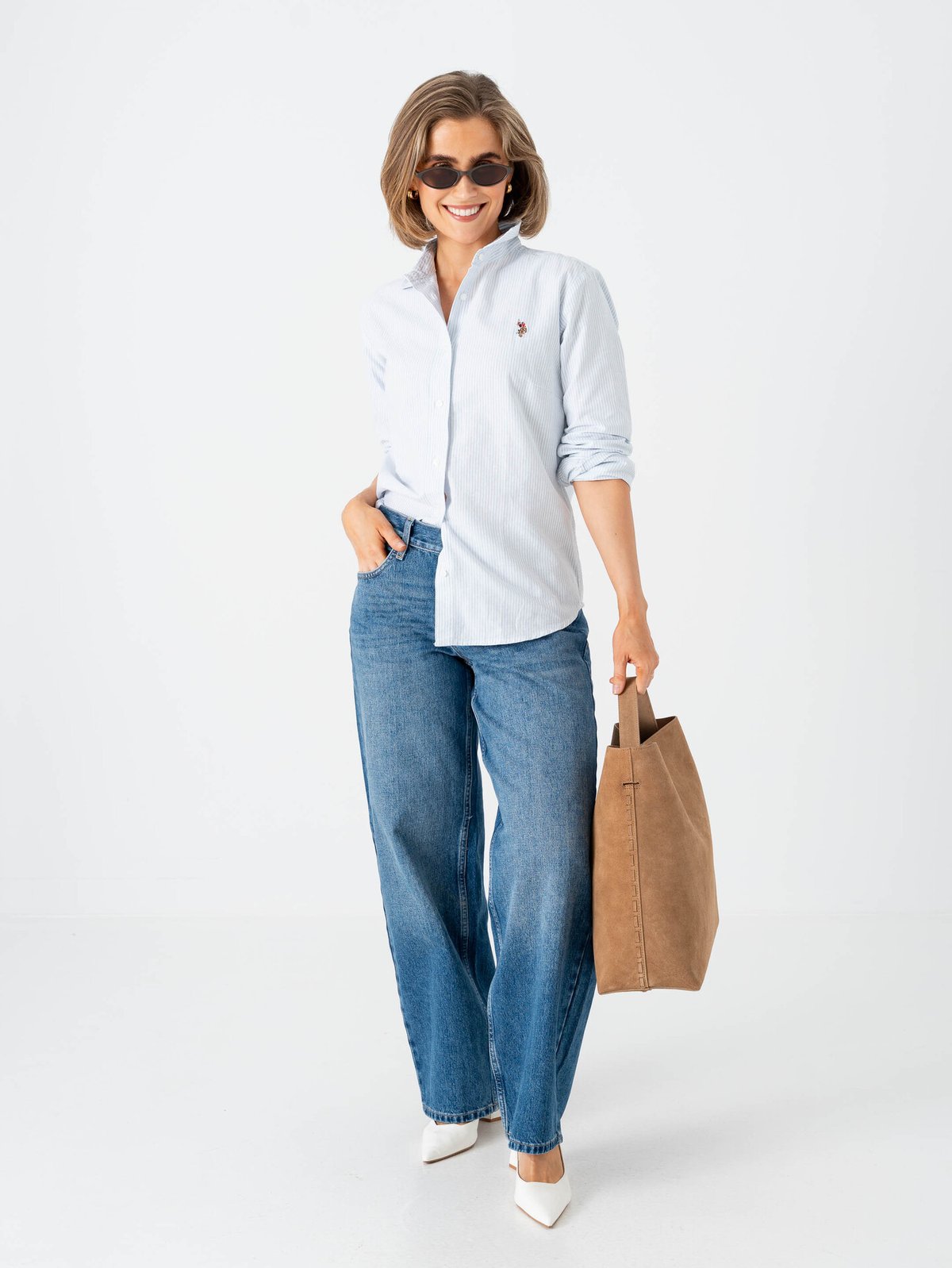 Selected Femme Stella Large Suede Bag Tan