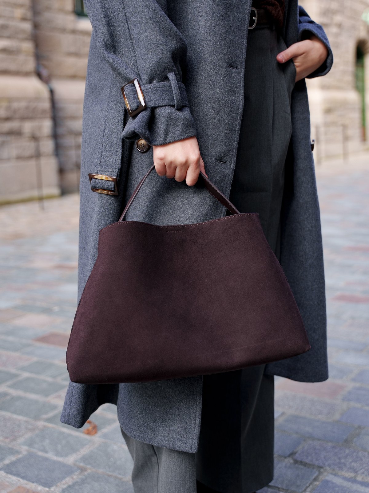 Selected Femme Stella Medium Suede Bag Delicioso