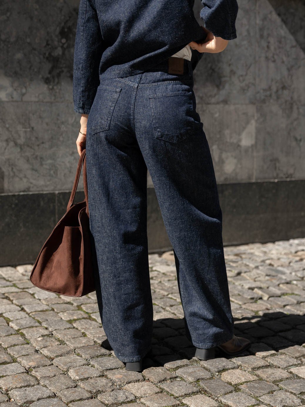 Selected Femme Loose Barrel Hanny Mid Waist Jeans Dark Blue Denim
