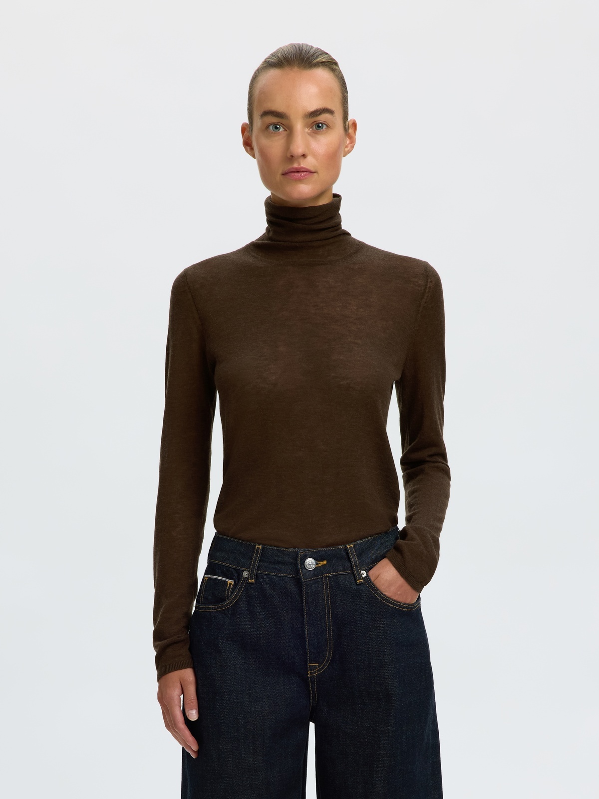 Selected Femme Vendy Wool Long Sleeve Knit Roll Neck Delicioso