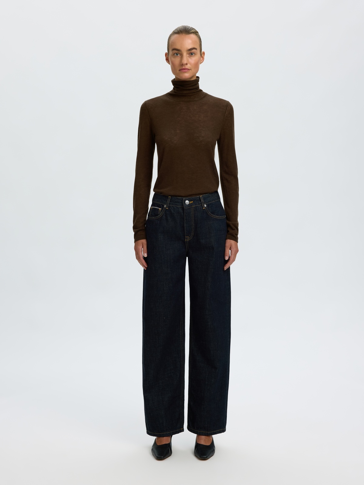 Selected Femme Vendy Wool Long Sleeve Knit Roll Neck Delicioso