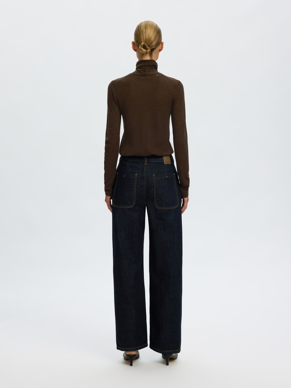 Selected Femme Vendy Wool Long Sleeve Knit Roll Neck Delicioso