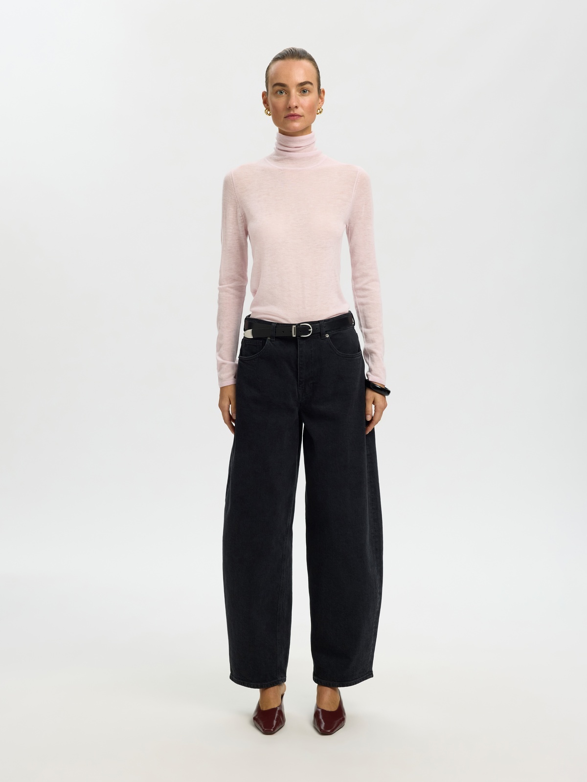 Selected Femme Vendy Wool Long Sleeve Knit Roll Neck Winsome Orchid