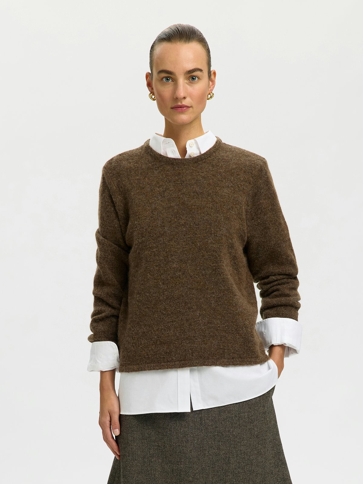 Selected Femme Lulu New Long Sleeve Knit O-Neck Dachshund