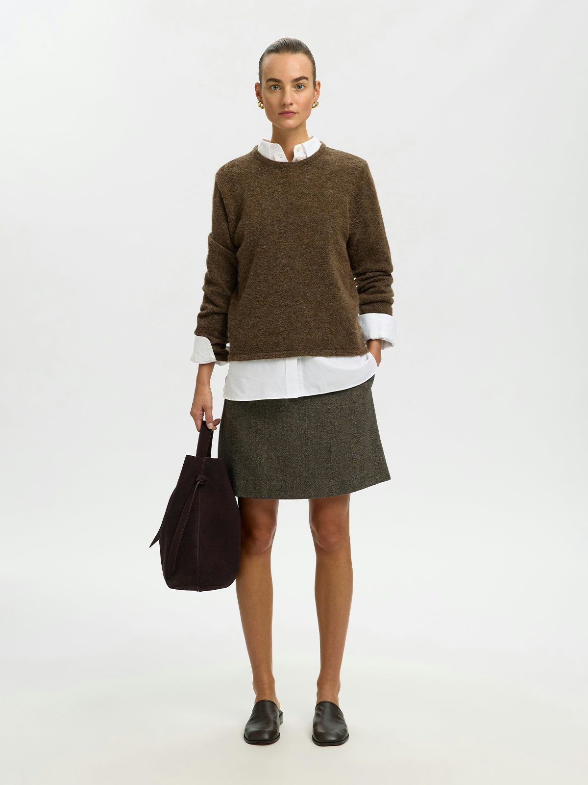 Selected Femme Lulu New Long Sleeve Knit O-Neck Dachshund