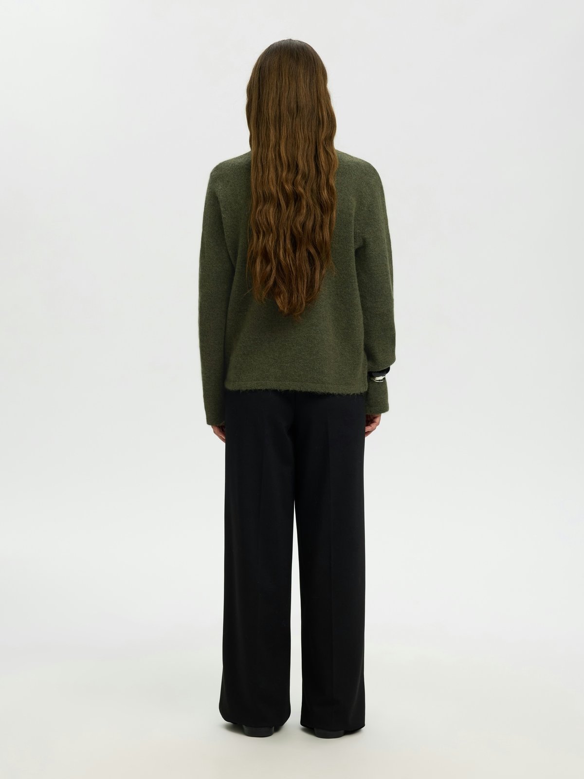 Selected Femme Lulu New Long Sleeve Knit O-Neck Kalamata