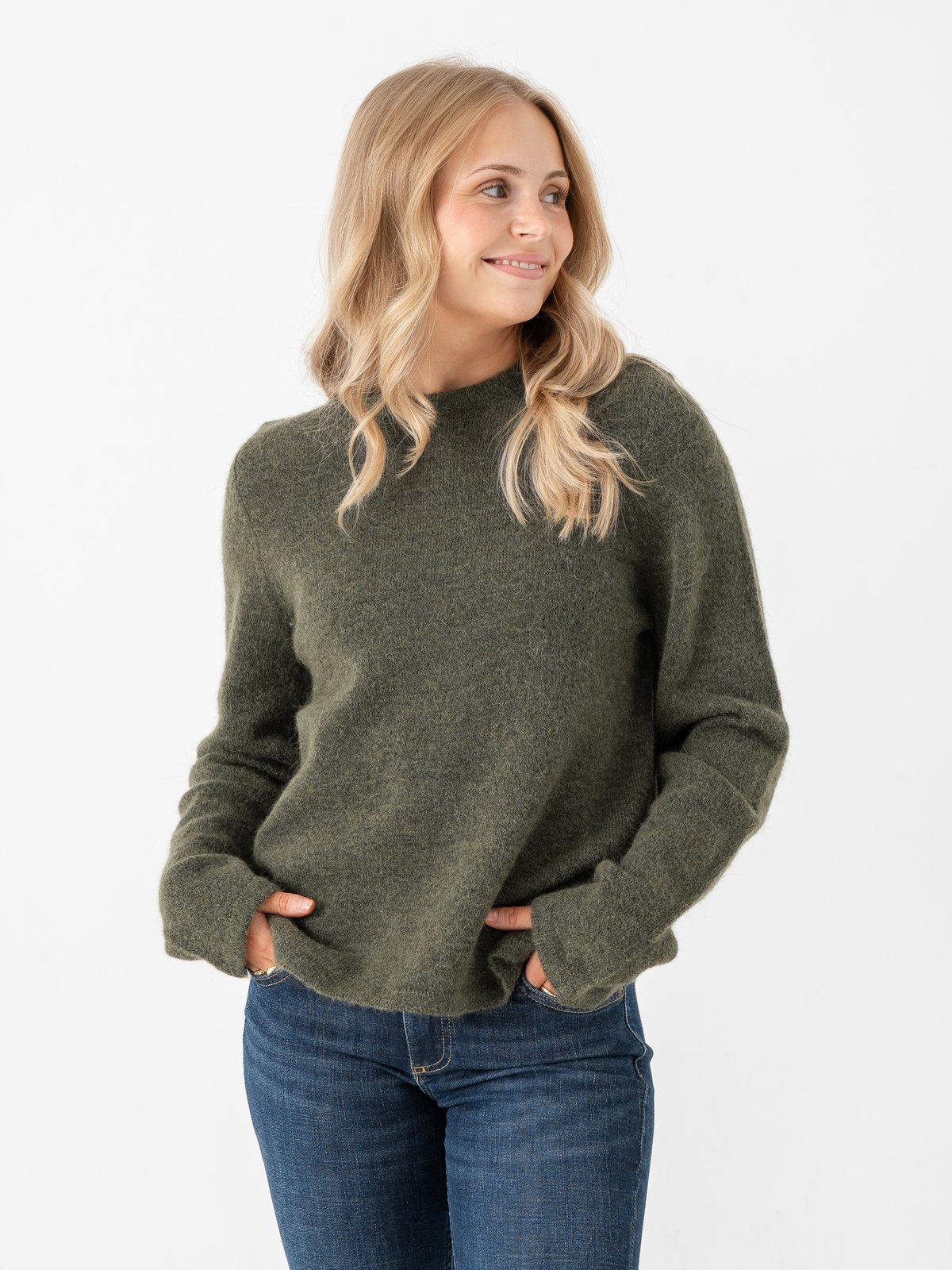 Selected Femme Lulu New Long Sleeve Knit O-Neck Kalamata
