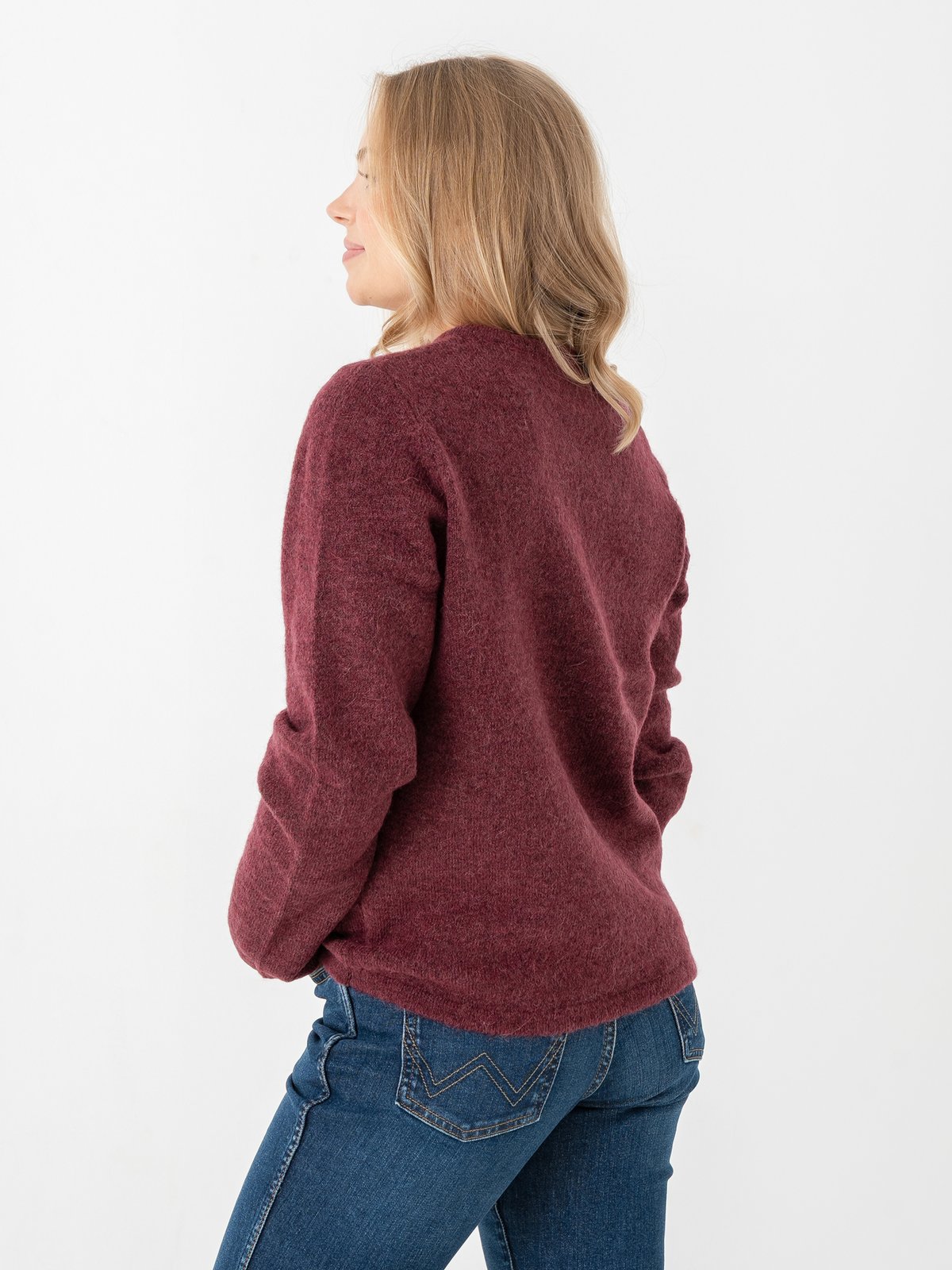 Selected Femme Lulu New Long Sleeve Knit O-Neck Tawny Port
