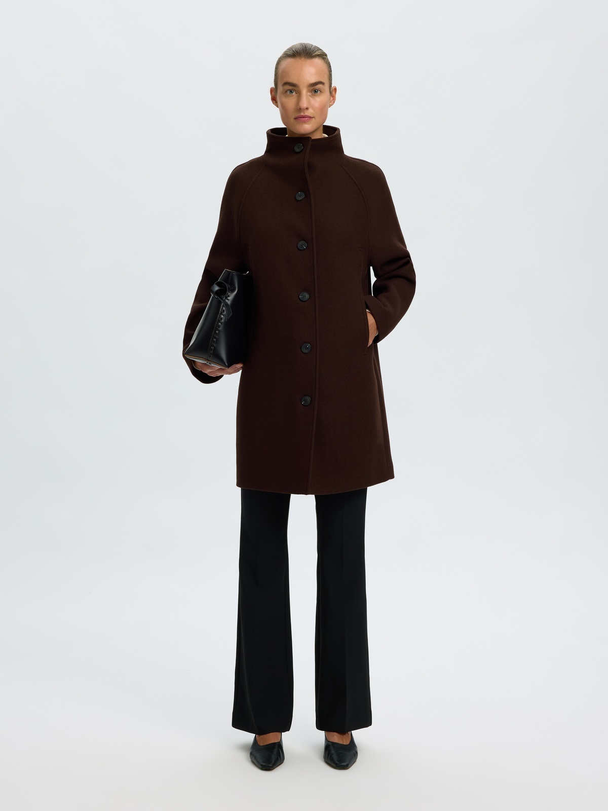 Selected Femme Zia-Vinni Wool Blend Coat Delicioso