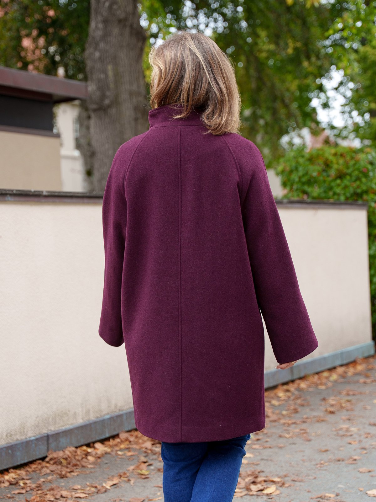 Selected Femme Zia-Vinni Wool Blend Coat Tawny Port MELANGE