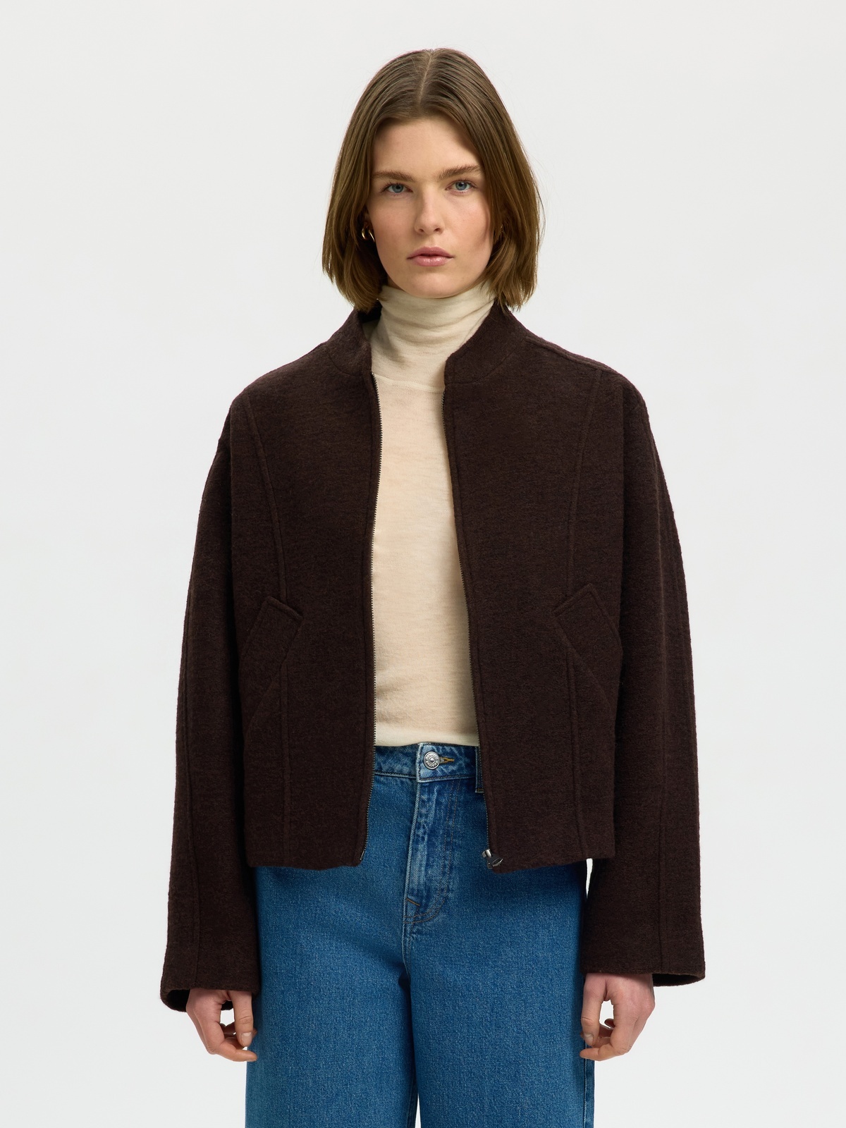 Selected Femme Jacqueline Wool Blend Jacket Delicioso MELANGE