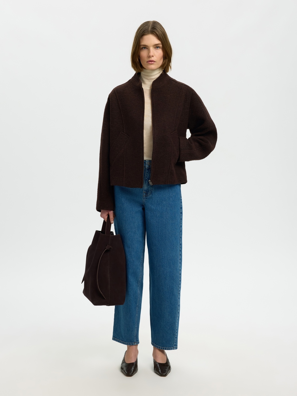 Selected Femme Jacqueline Wool Blend Jacket Delicioso MELANGE