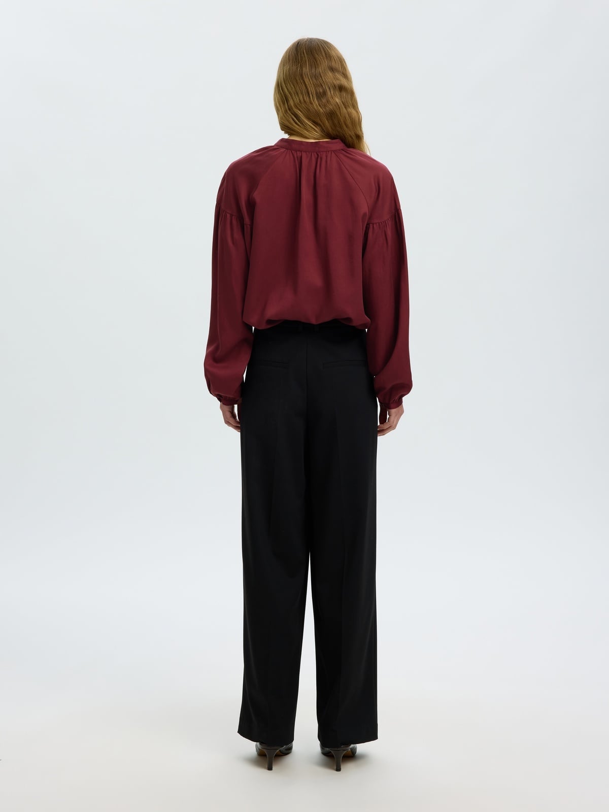 Selected Femme Donna Long Sleeve Shirt Tawny Port Melange