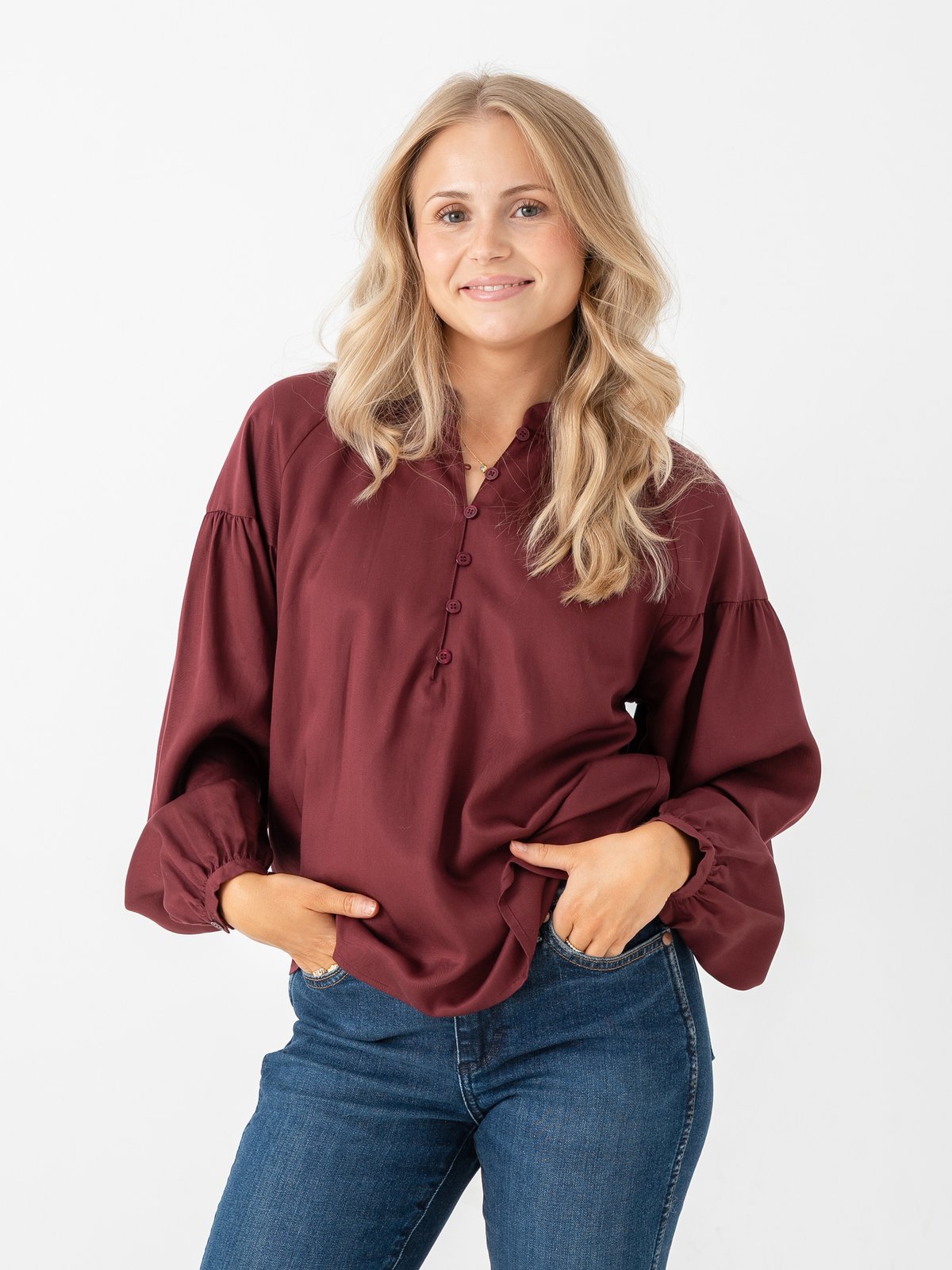 Selected Femme Donna Long Sleeve Shirt Tawny Port Melange