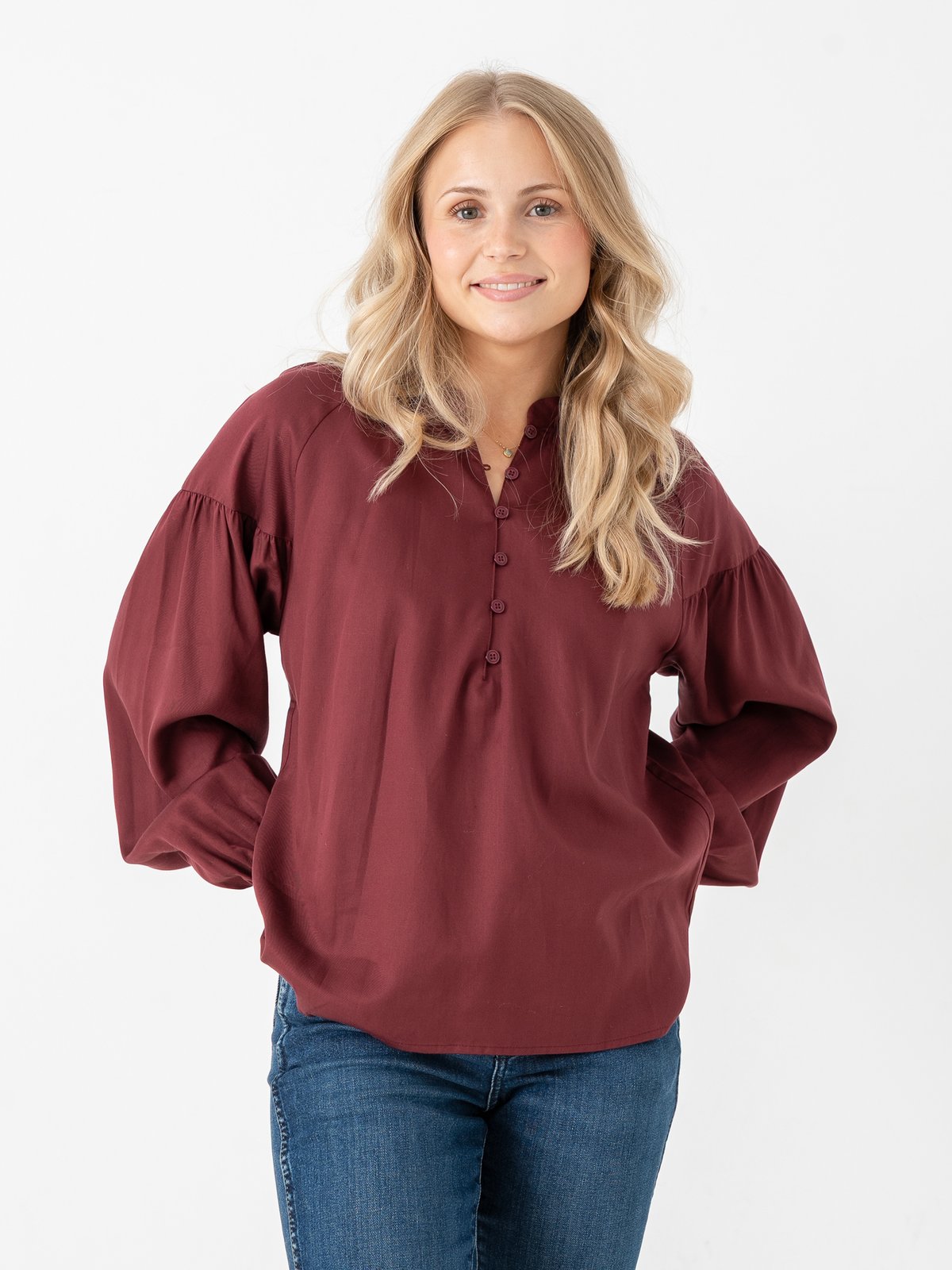 Selected Femme Donna Long Sleeve Shirt Tawny Port Melange