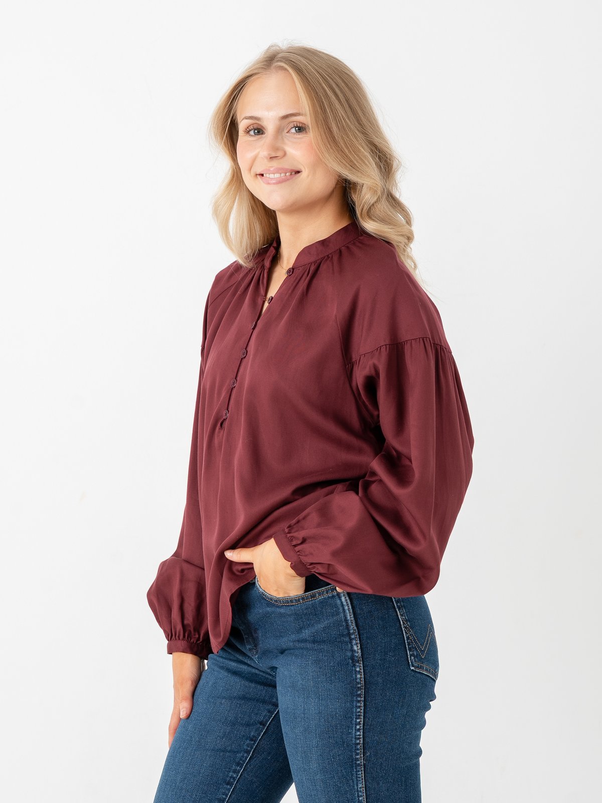 Selected Femme Donna Long Sleeve Shirt Tawny Port Melange