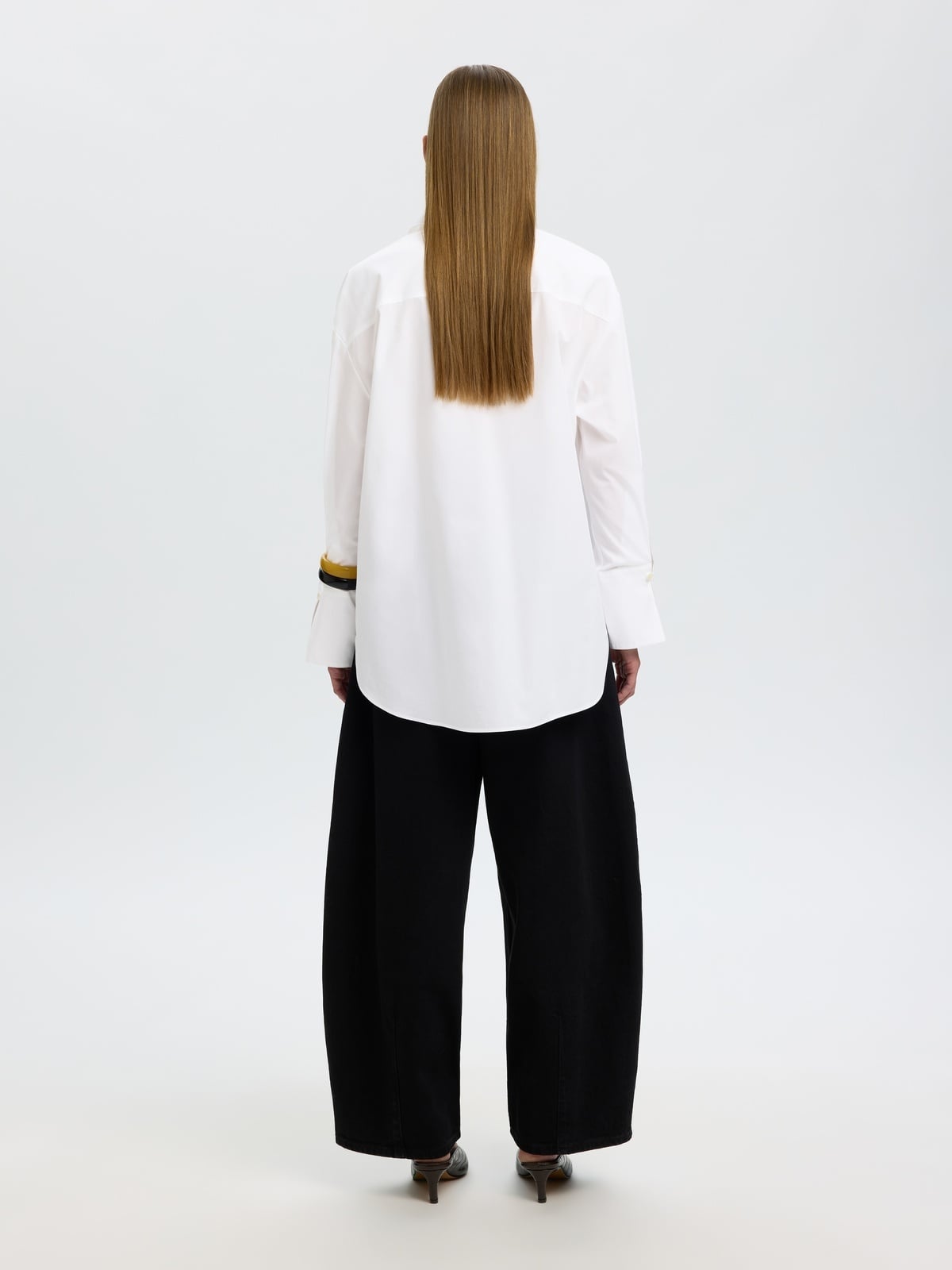 Selected Femme Dannie Long Sleeve Oversized Shirt Bright White
