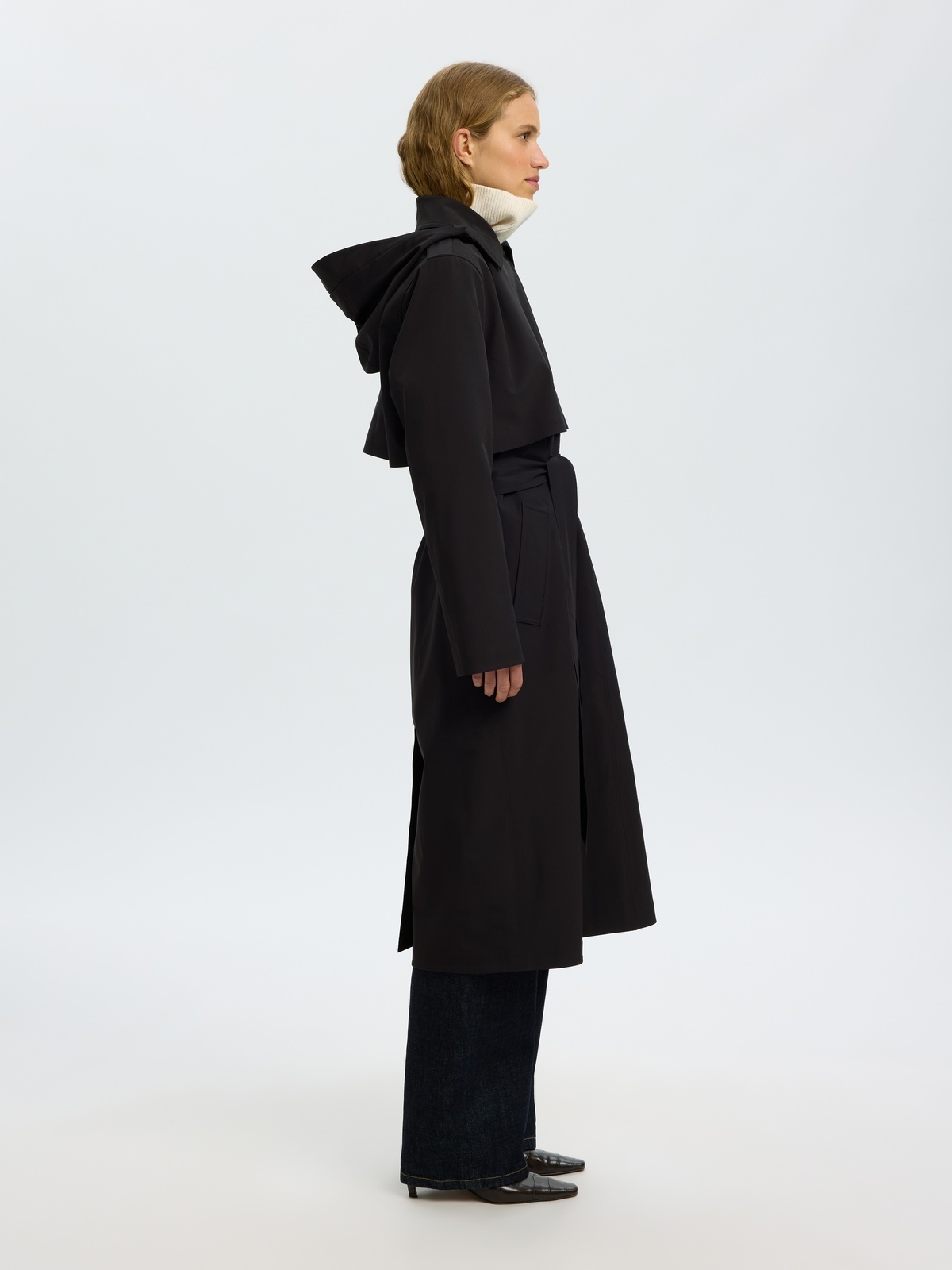 Selected Femme New Aline Tech Trenchcoat Black