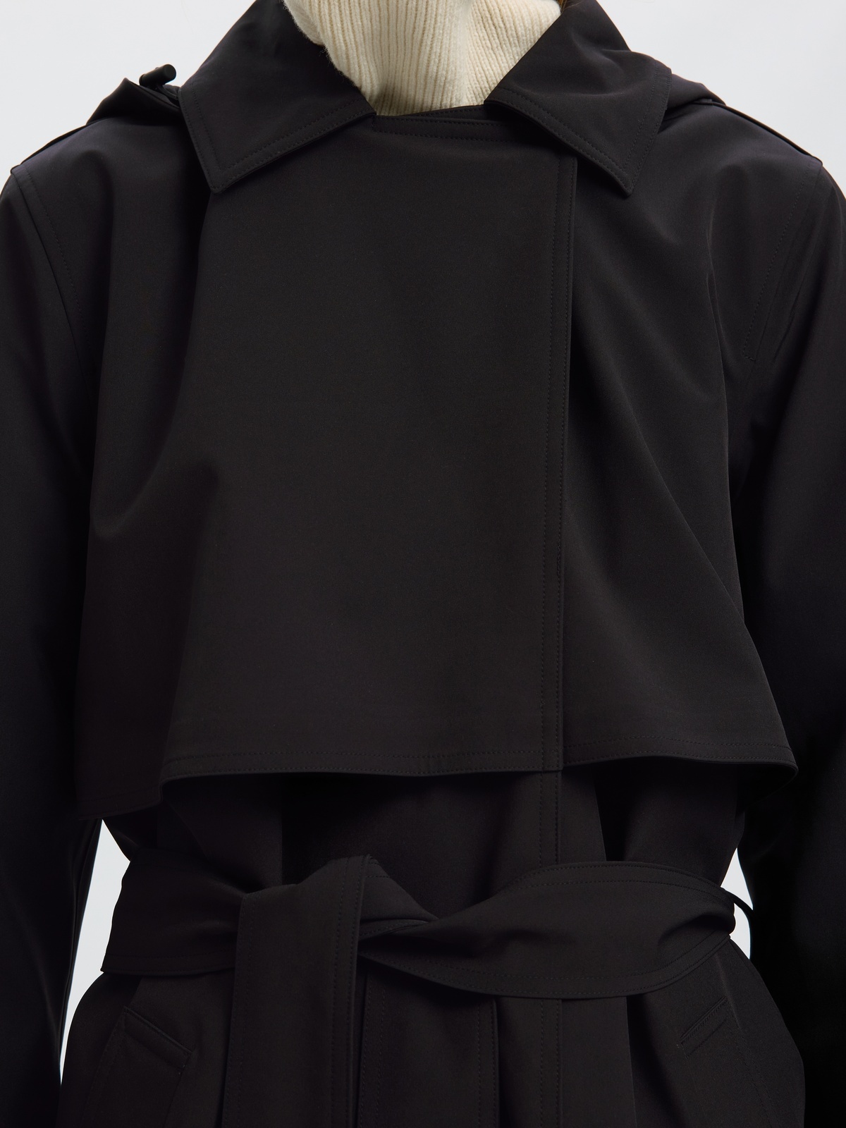 Selected Femme New Aline Tech Trenchcoat Black