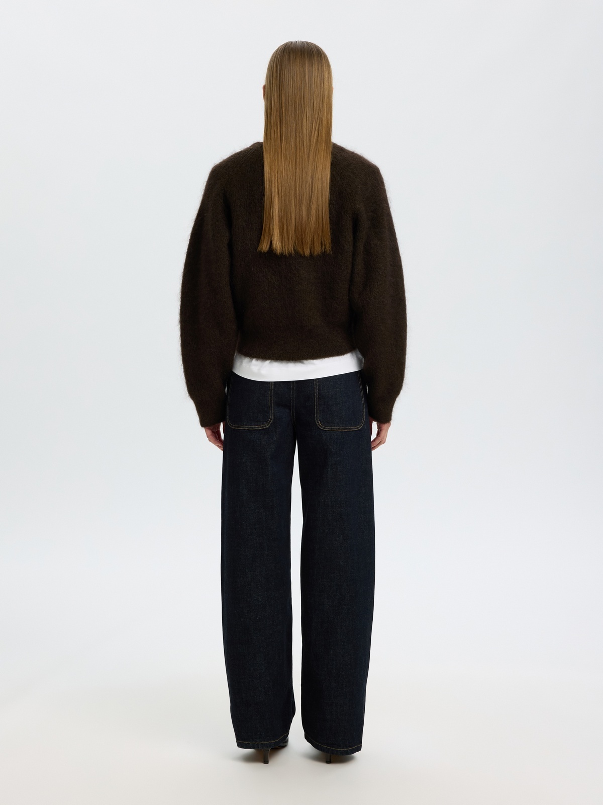 Selected Femme Mira Long Sleeve Knit Short O-Neck Delicioso