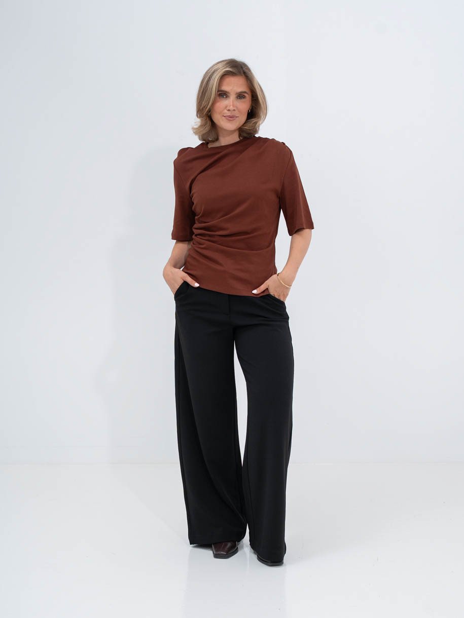Selected Femme Oline Light Twist Tee Cherry Mahogany