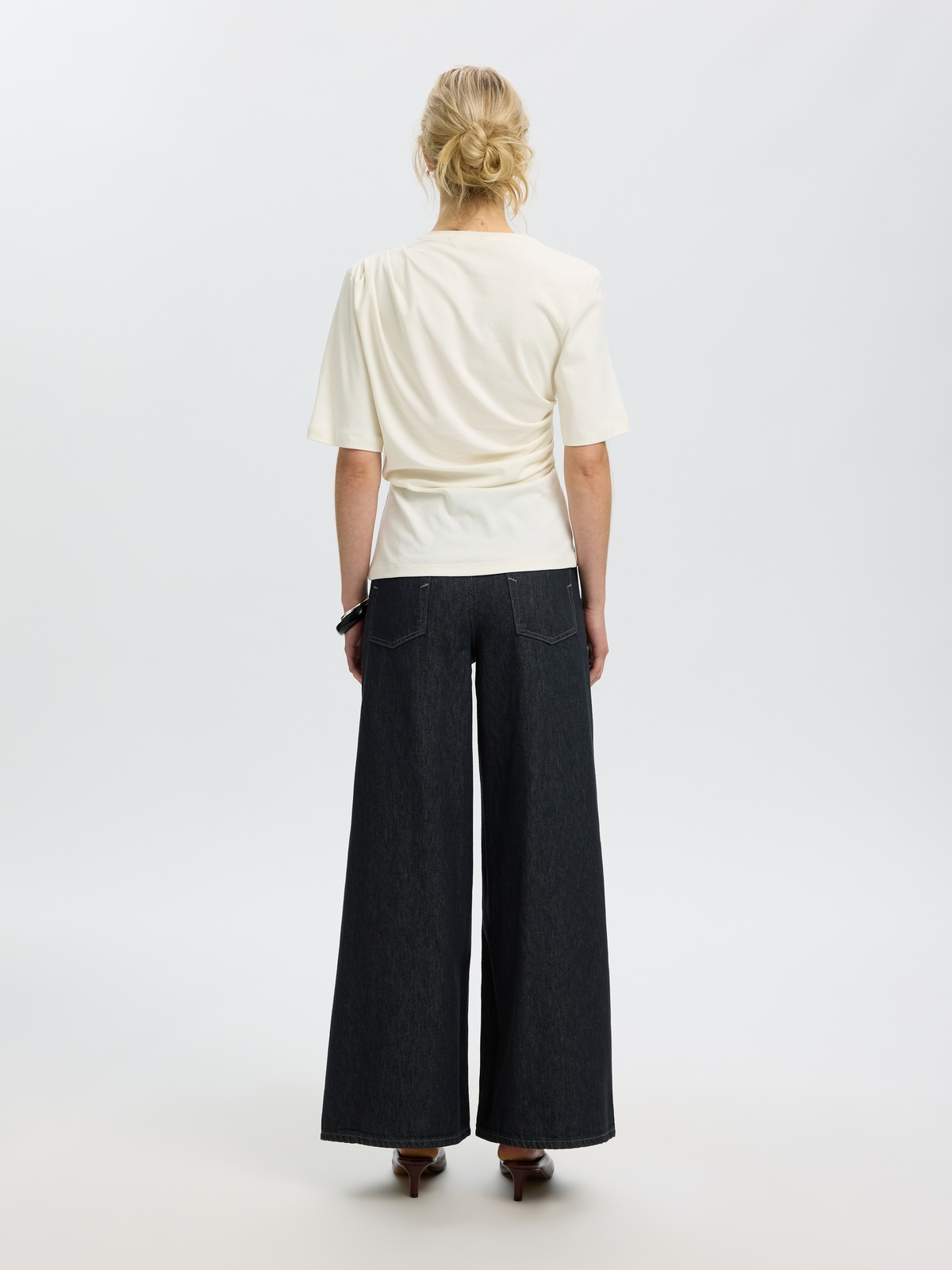 Selected Femme Oline Light Twist Tee Egret