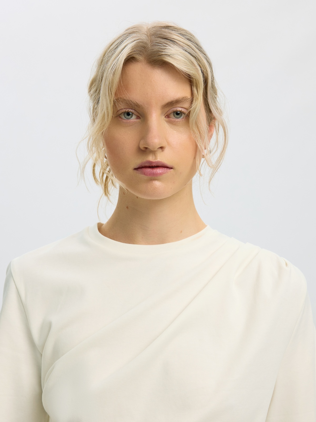 Selected Femme Oline Light Twist Tee Egret