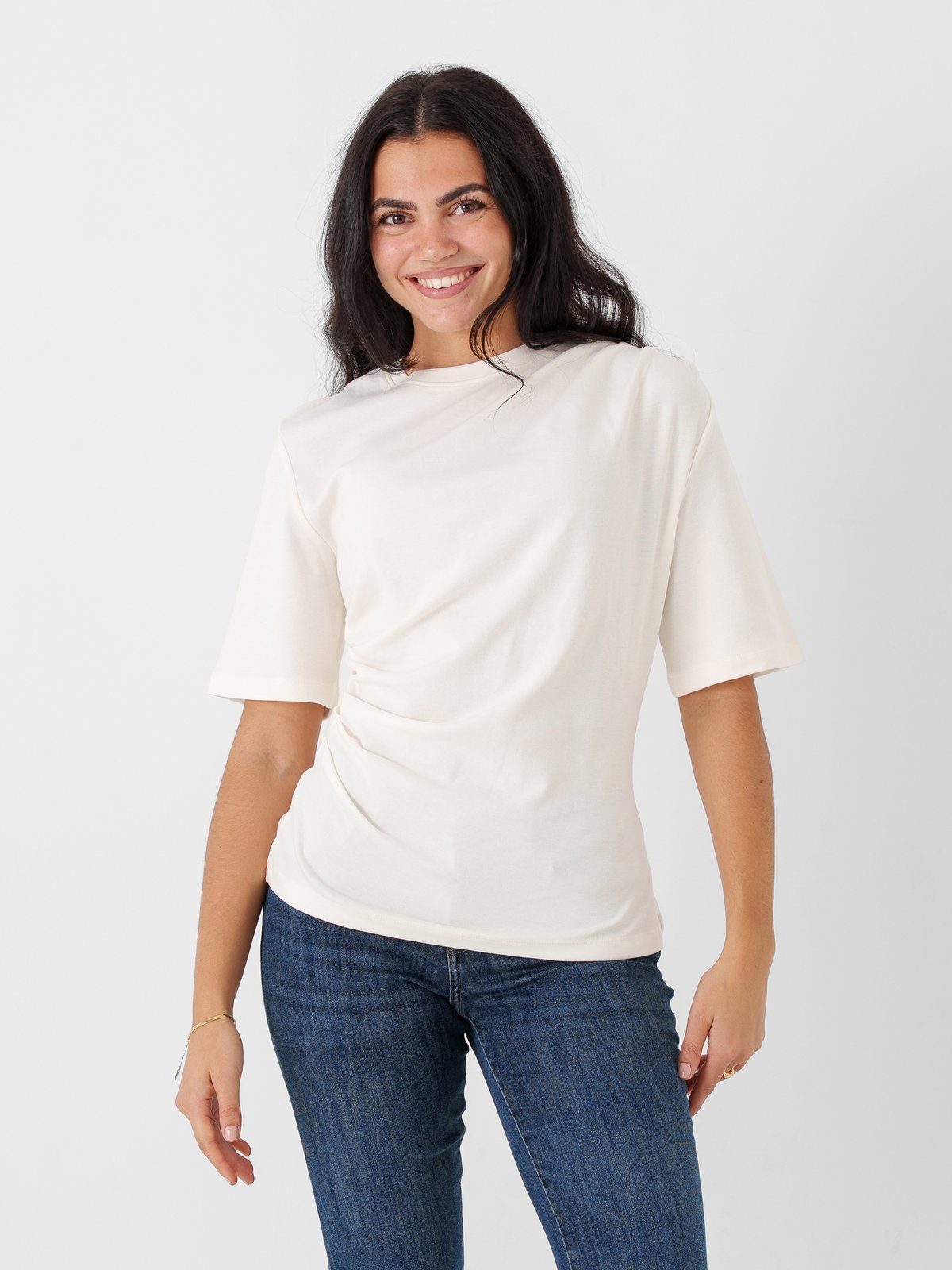 Selected Femme Oline Light Twist Tee Egret