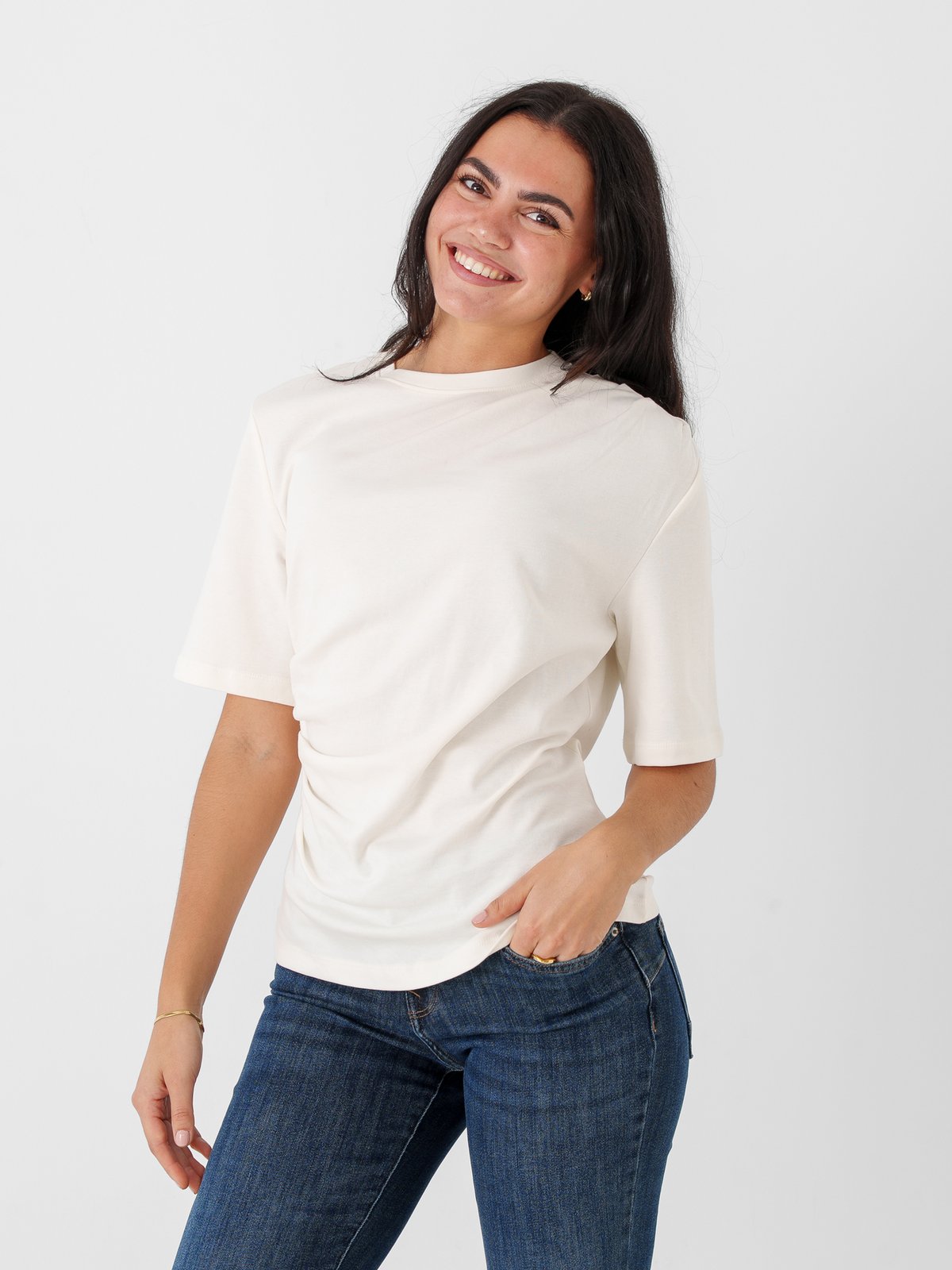 Selected Femme Oline Light Twist Tee Egret