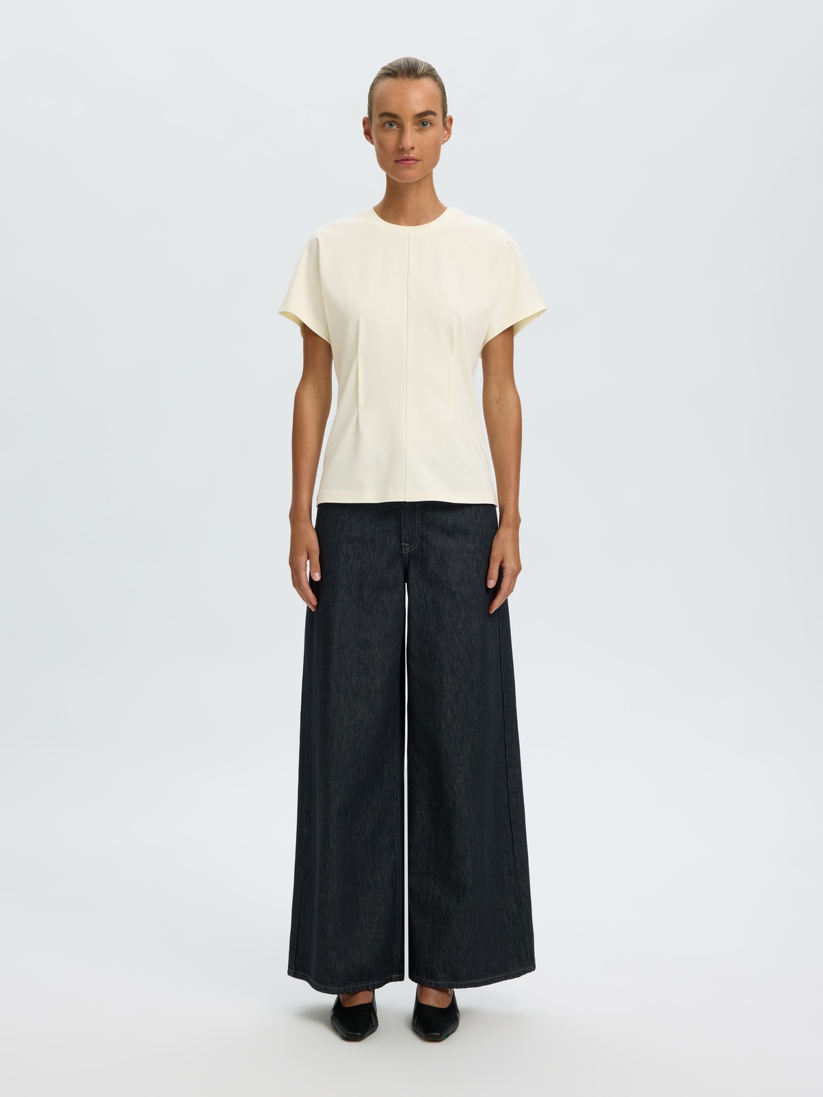 Selected Femme Era Short Sleeve Top Egret