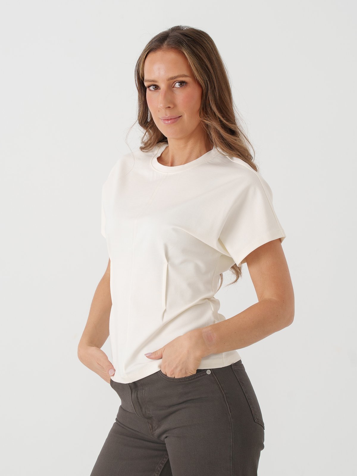 Selected Femme Era Short Sleeve Top Egret