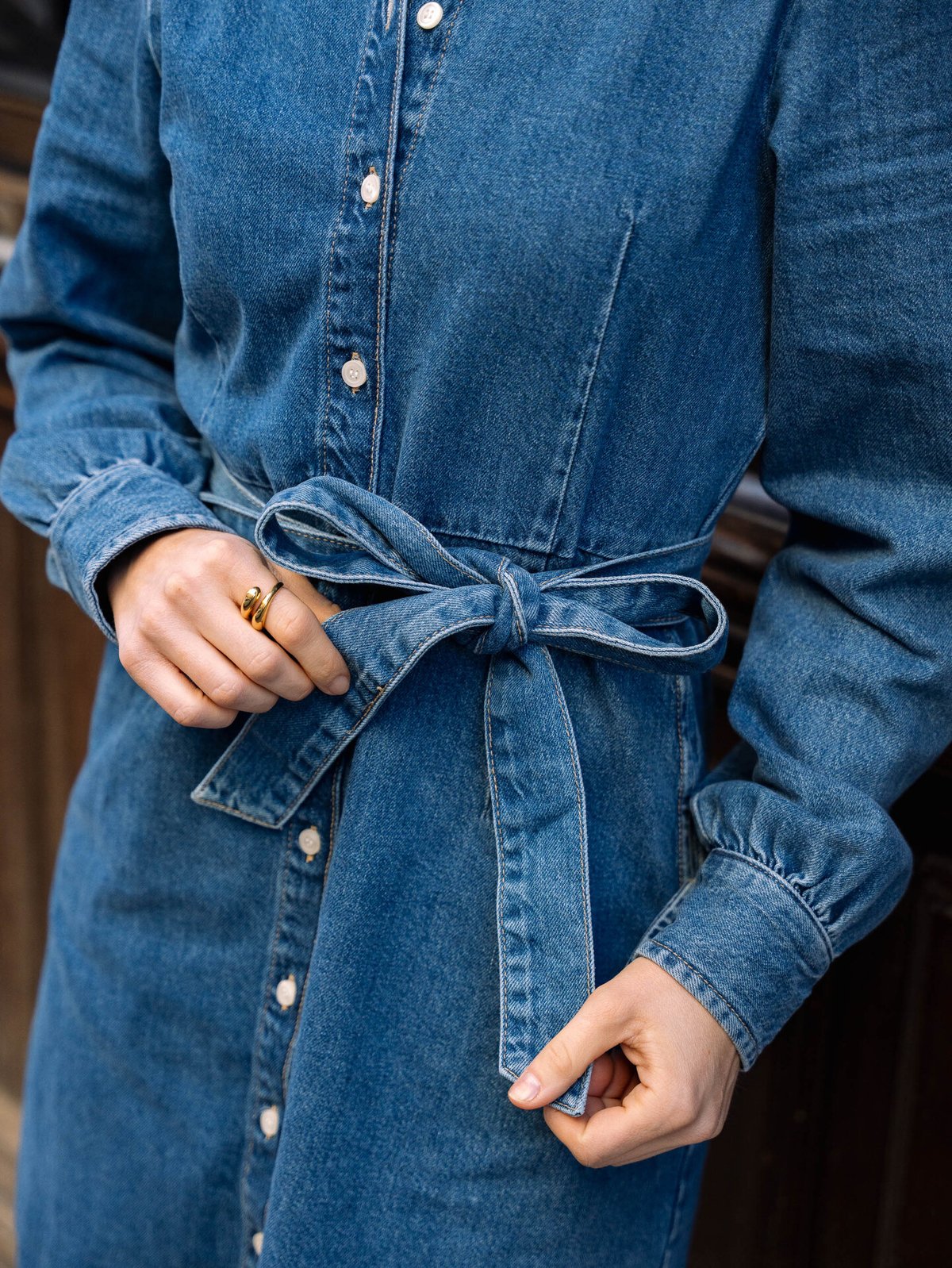 Selected Femme Runa Short Denim Dress Medium Blue Denim