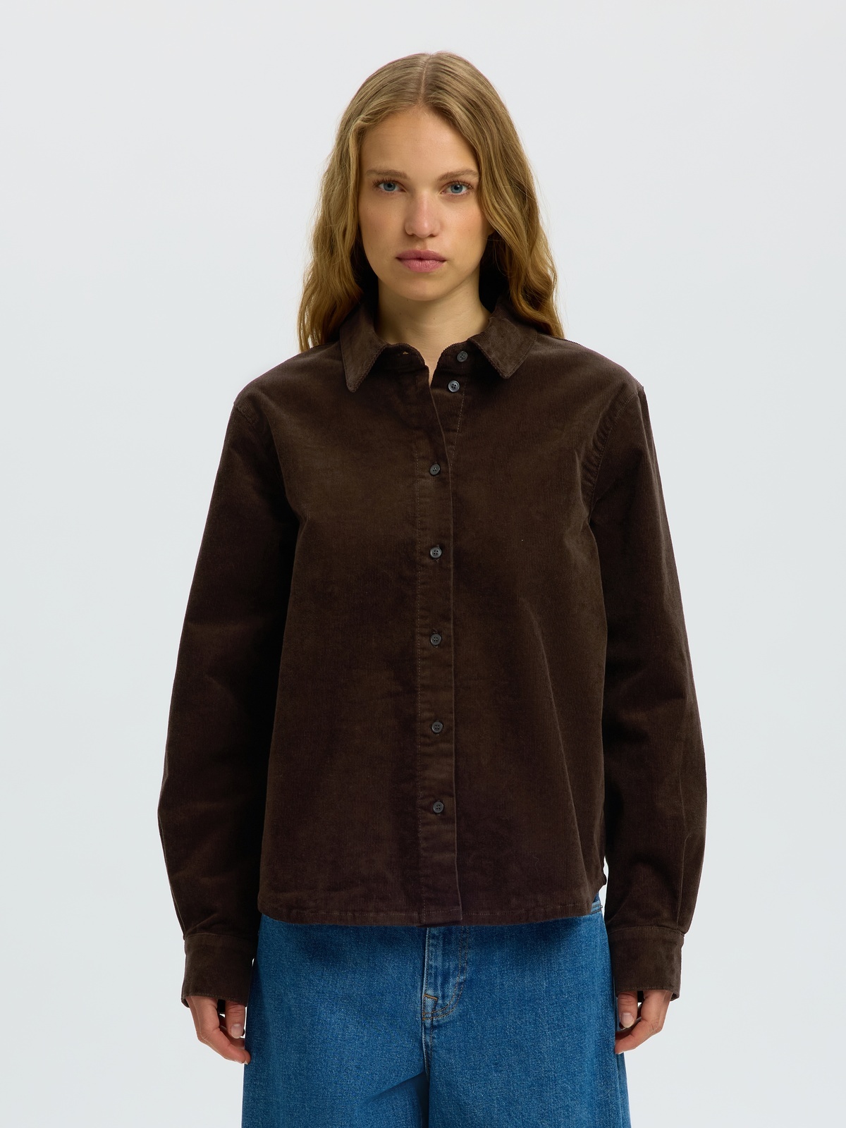 Selected Femme Runa Long Sleeve Regular Cord Shirt Delicioso