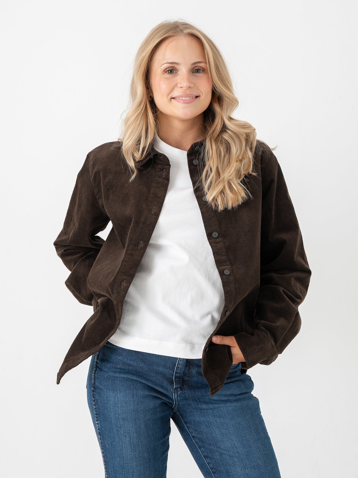 Selected Femme Runa Long Sleeve Regular Cord Shirt Delicioso