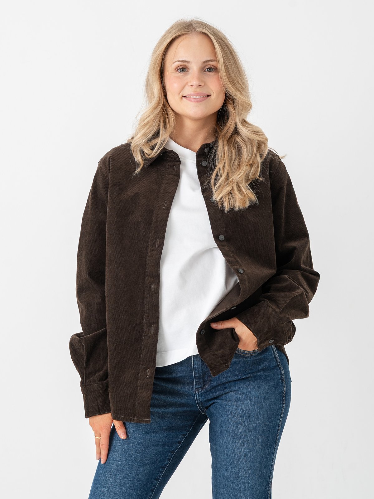 Selected Femme Runa Long Sleeve Regular Cord Shirt Delicioso