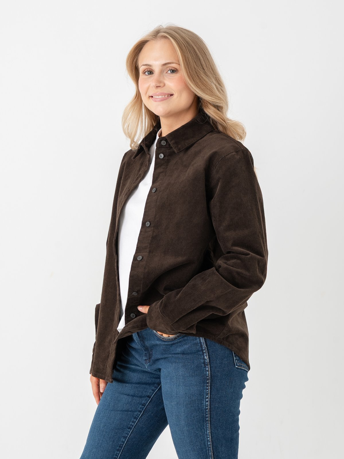 Selected Femme Runa Long Sleeve Regular Cord Shirt Delicioso