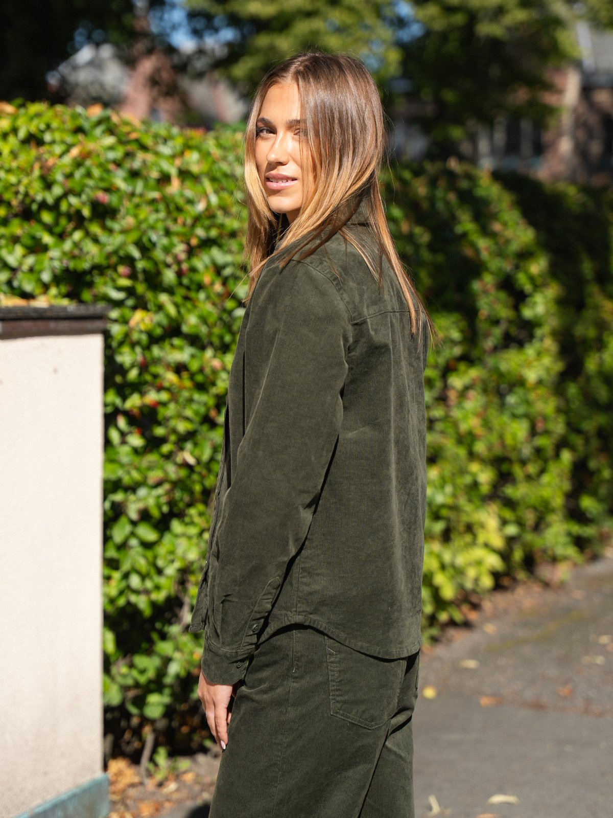 Selected Femme Runa Long Sleeve Regular Cord Shirt Deep Depths