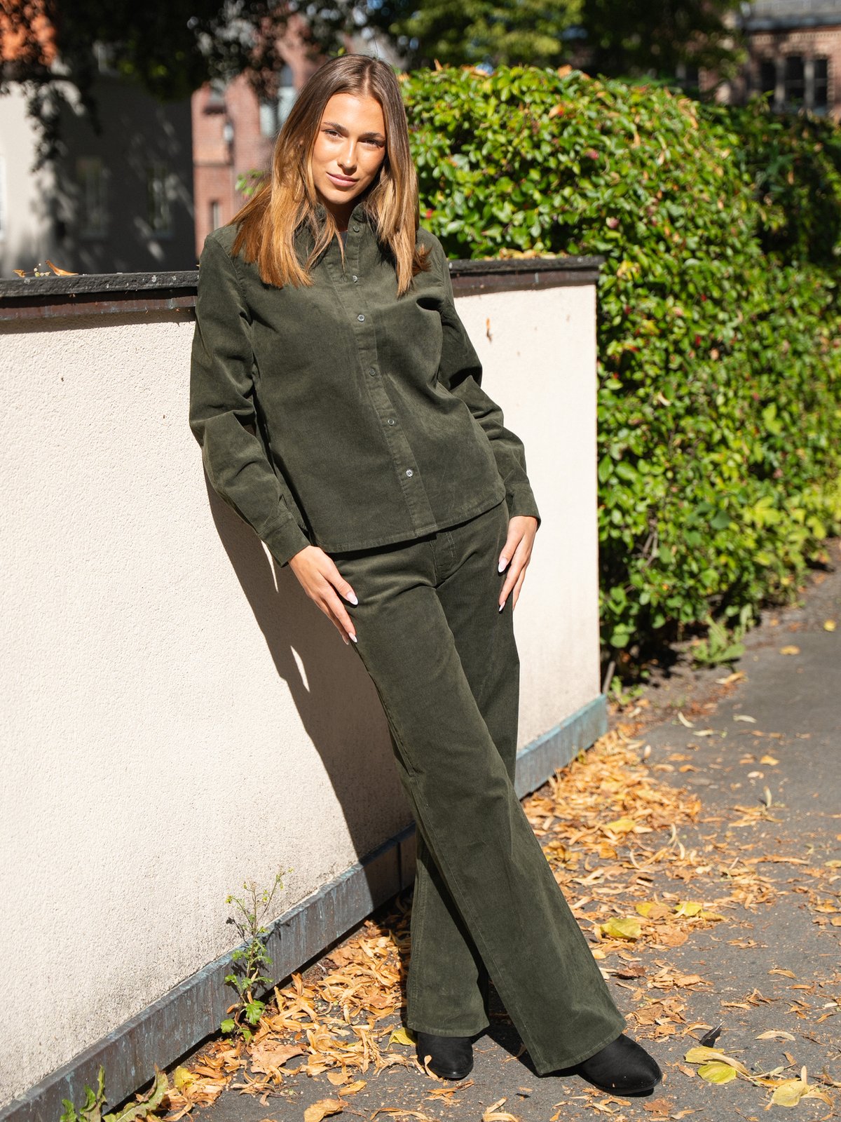 Selected Femme Runa Long Sleeve Regular Cord Shirt Deep Depths