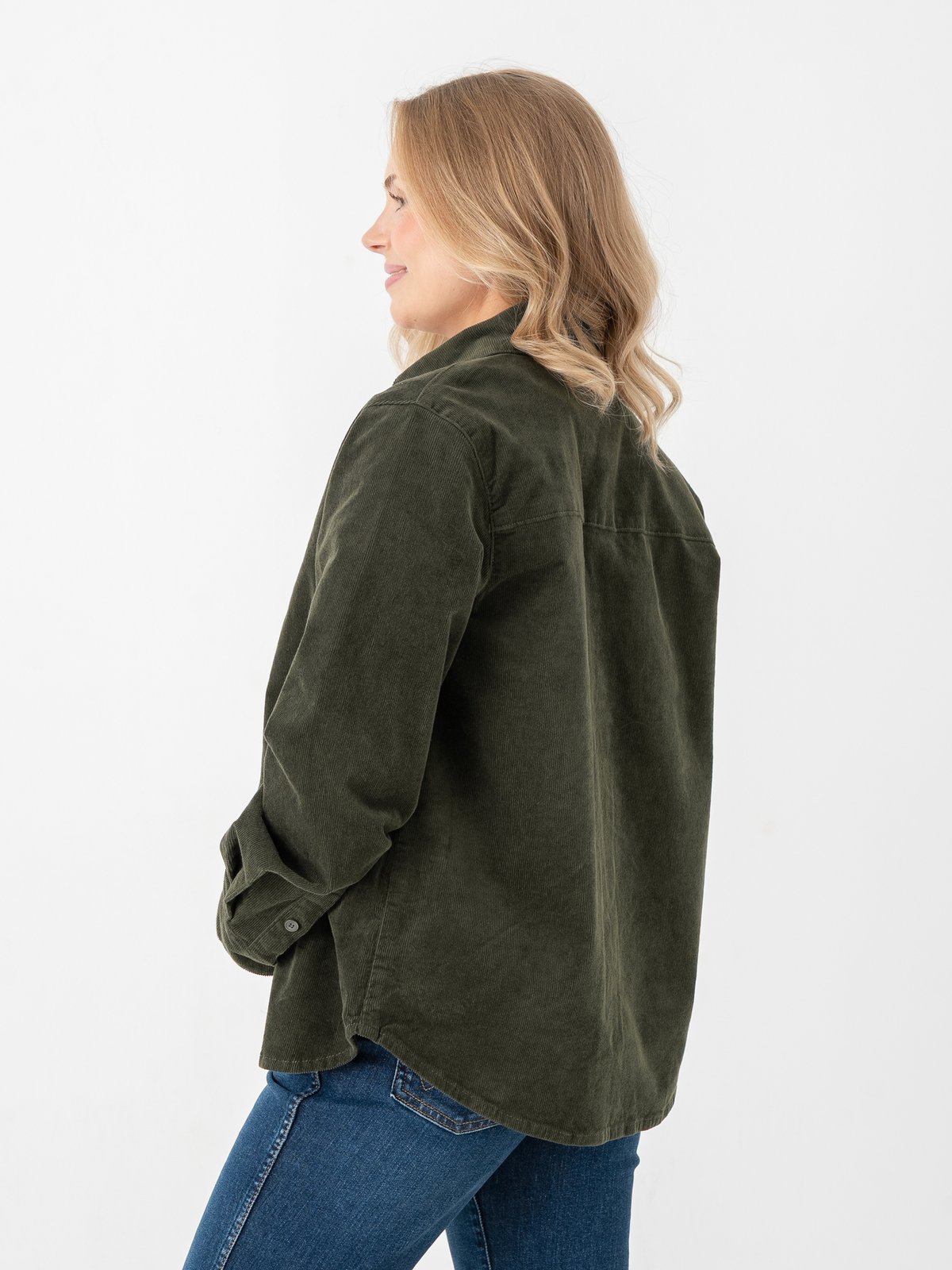 Selected Femme Runa Long Sleeve Regular Cord Shirt Deep Depths