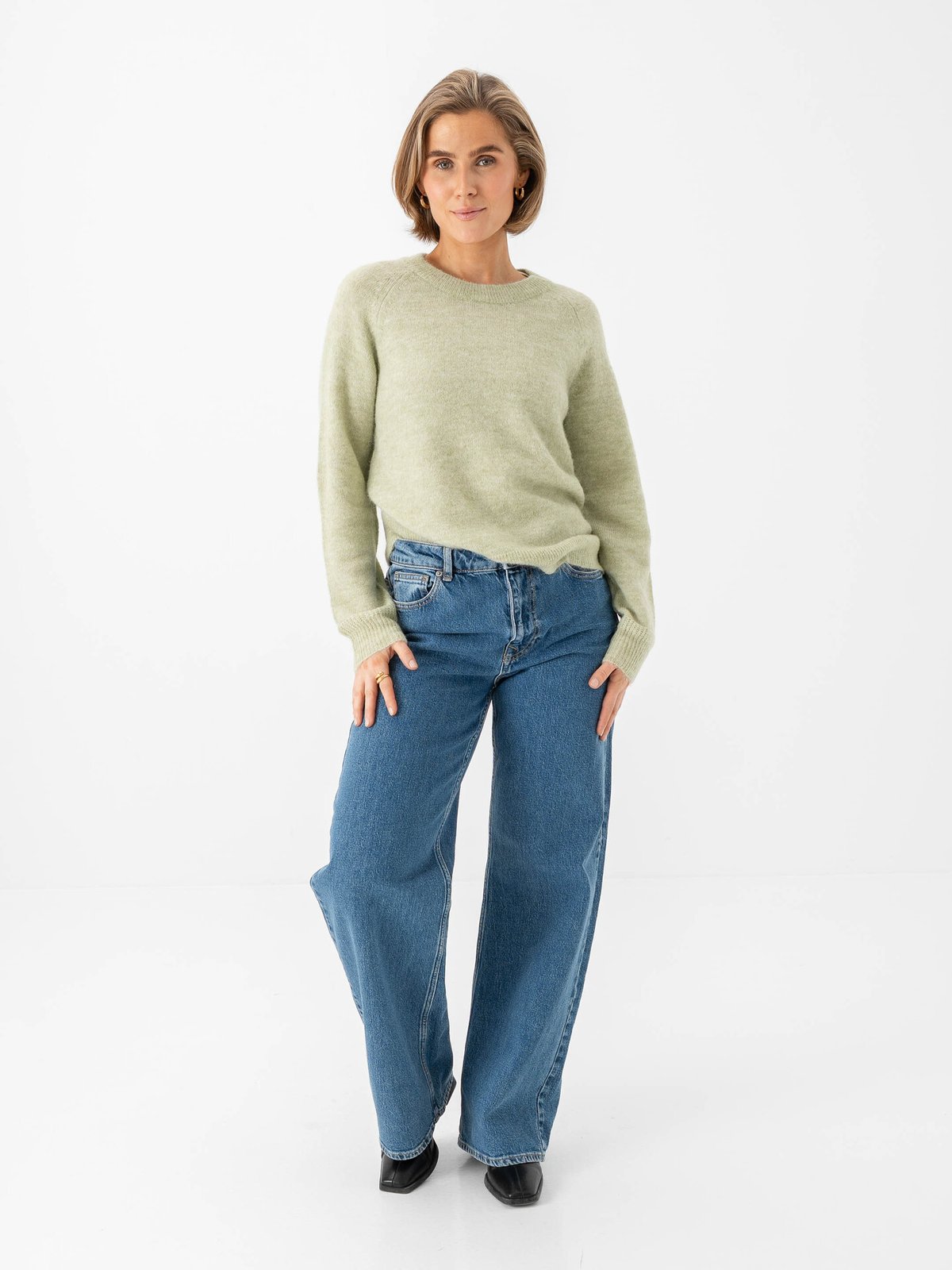 Selected Femme Wide Bea Kori High Waist Jeans Medium blue denim