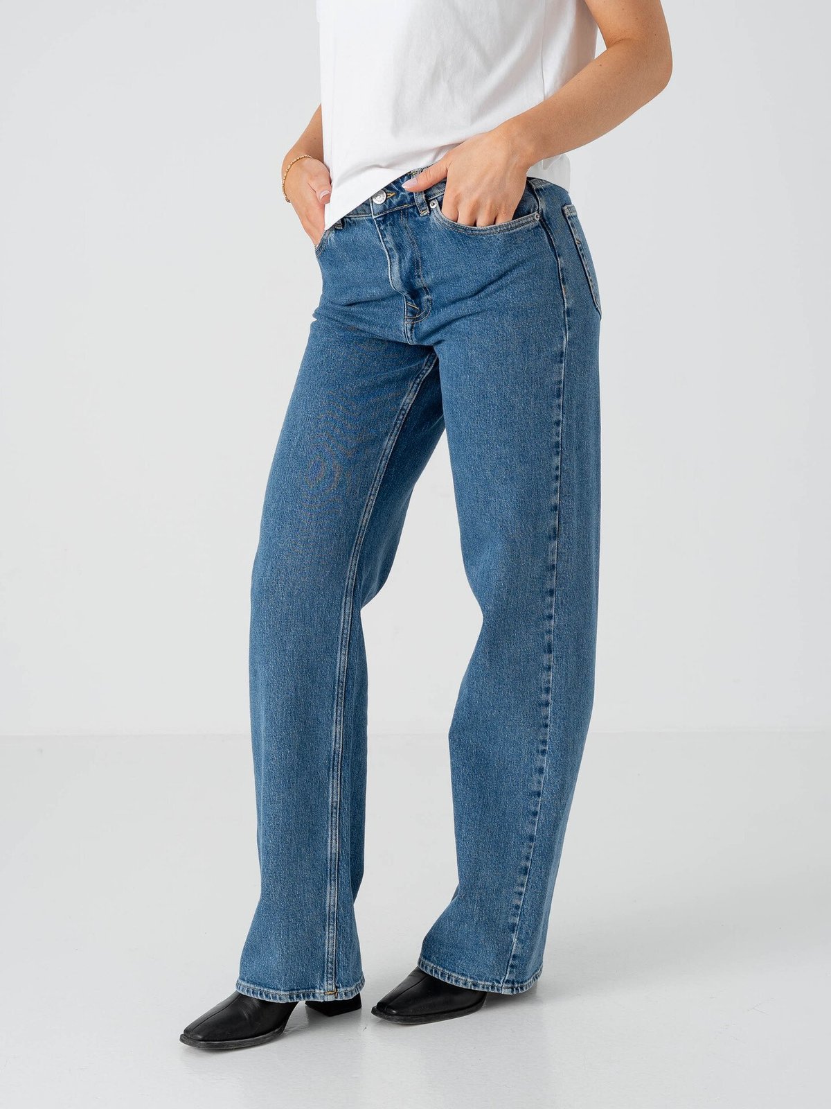 Selected Femme Wide Bea Kori High Waist Jeans Medium blue denim