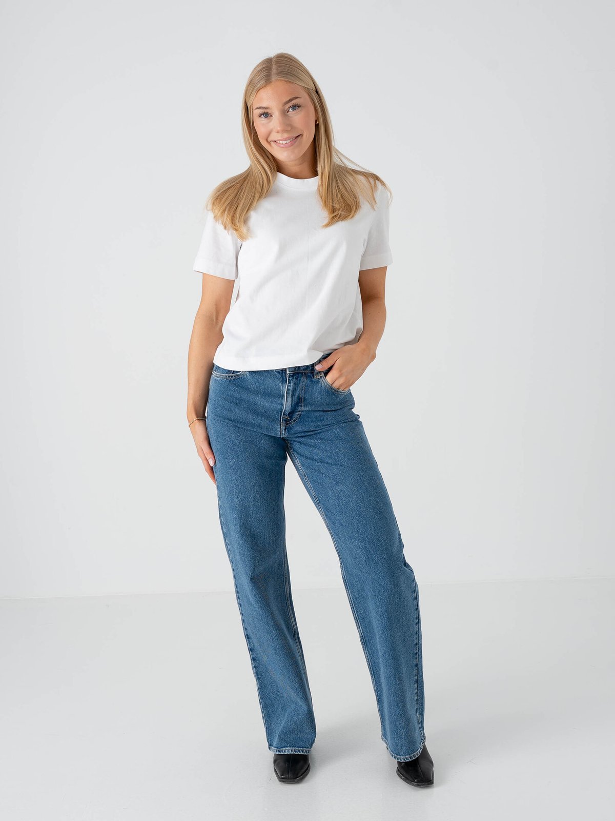 Selected Femme Wide Bea Kori High Waist Jeans Medium blue denim