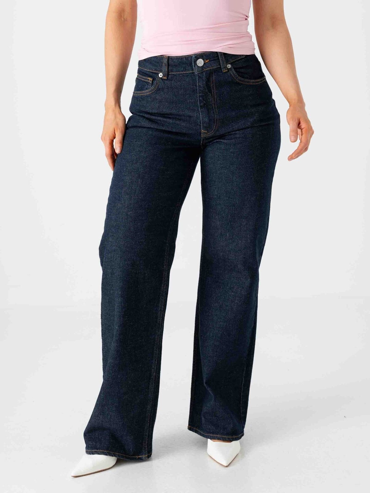 Selected Femme Wide Bea Kori High Waist Jeans Dark Blue Denim