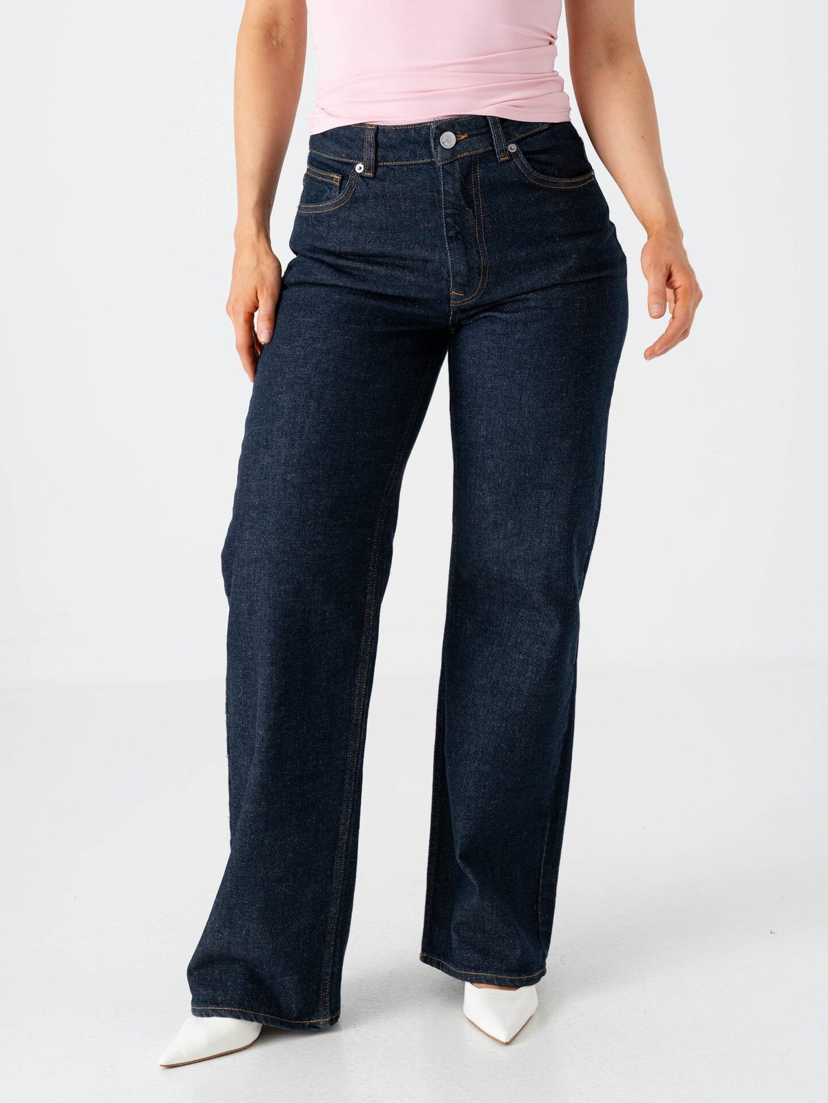 Selected Femme Wide Bea Kori High Waist Jeans Dark Blue Denim