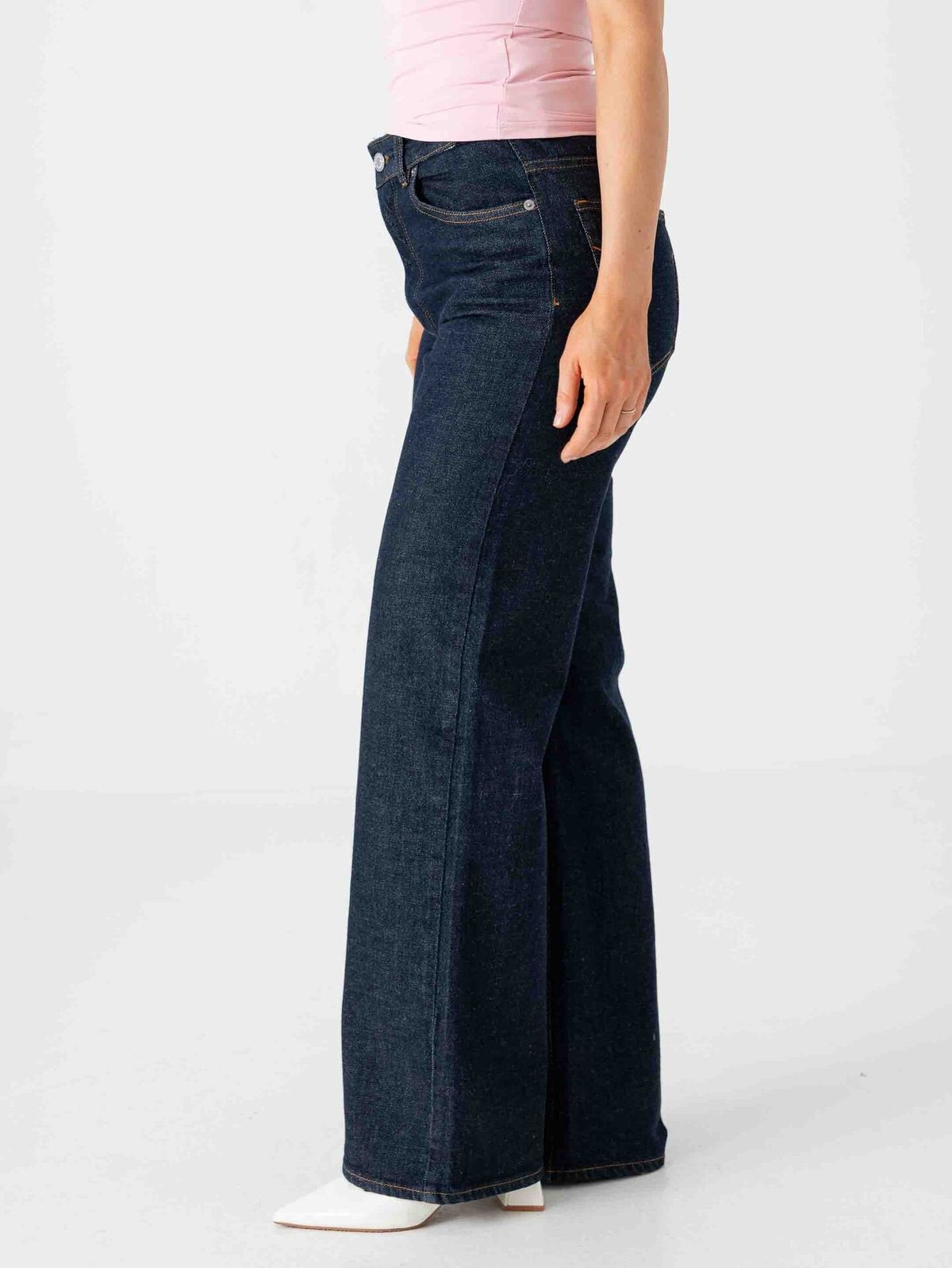 Selected Femme Wide Bea Kori High Waist Jeans Dark Blue Denim