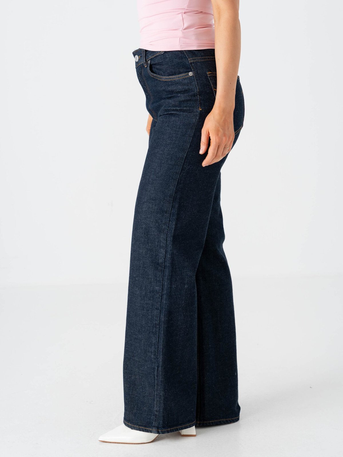 Selected Femme Wide Bea Kori High Waist Jeans Dark Blue Denim