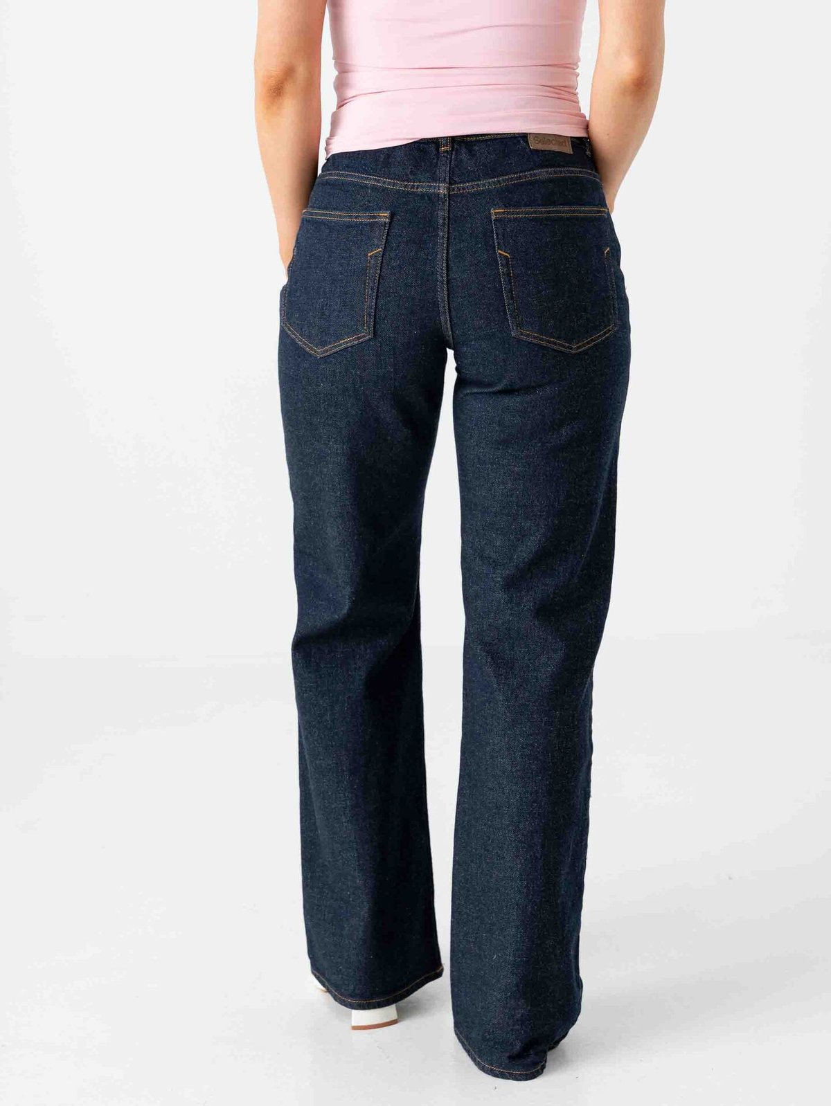 Selected Femme Wide Bea Kori High Waist Jeans Dark Blue Denim